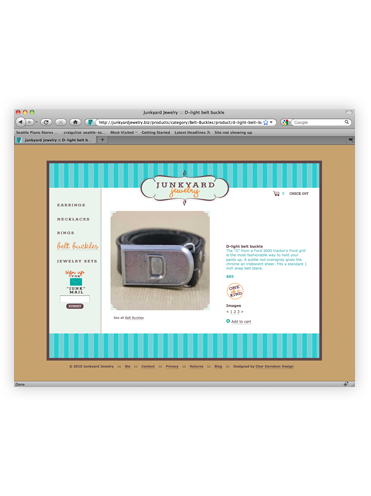 Junkyard Jewelry Website thumbnail.
